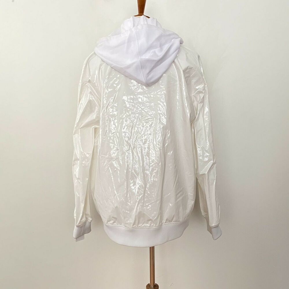 Tibi Womens Zip Up Coated Hooded Jacket Long Sleeve White XS - Picture 4 of 9